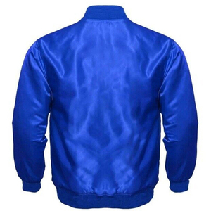 Chaqueta satinada azul personalizada con bolsillo lateral, chaqueta universitaria satinada para hombre de alta calidad, chaqueta para hombre - Product Image 1