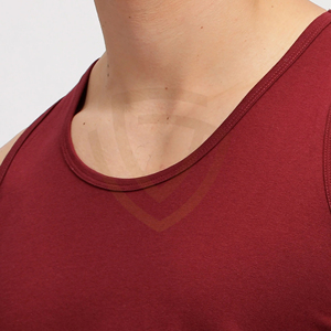 DIGGA CREATIONS Camiseta sin Mangas para Hombre, Cuello Redondo, Color Borgoña, 100% Algodón, Transpirable, Tejido Ecológico de Secado Rápido - Product Image 6