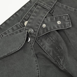 Pantalones Vaqueros Anchos de Cintura Alta para Hombre, Estilo Casual de Algodón Tejido, con Cinturón, para Otoño - Product Image 4