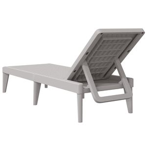 Chaise longue pliante standard en polypropylène gris, design pliable pratique pour la détente en plein air - Product Image 6