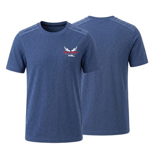 T-shirt à manches courtes pour homme Exo-ImpeX, col rond, tricoté, respirant, streetwear, coupe classique, logo imprimé sur le devant, bleu, t-shirts de performance - Product Image 1