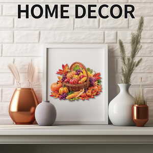 Puzzle en bois irrégulier personnalisé en forme de panier de récolte doré, taille L, pour adultes, forme unique, jeu DIY, prend en charge l'impression d'image et de logo personnalisés - Product Image 1