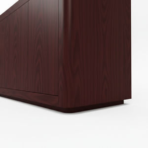 Aparador Moderno de 4 Puertas con Bordes Suaves, Gabinete de MDF Dinámico con Acabado en Roble Macizo, Resistente al Agua - Product Image 6