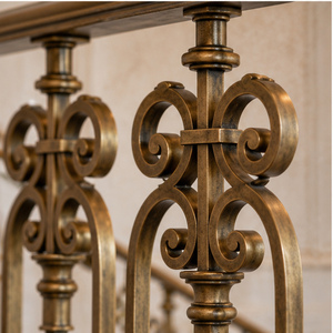 Decorative Metalcraft Bronze Railing with Double Scroll Balusters for Luxury Villas Handrail and Balustrade - Product Image 2