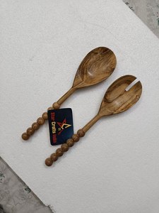 Premium Quality Set of 2 Attractive <b>Salad</b> <b>Tools</b> Wooden Resin Spoons Modern Design Dishwasher Safe for Weddings Restaurant Use - Product Image 5