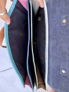 Nouveau sac à main en cuir recyclé de style western, sac à main multicolores pour femmes, sac à bandoulière élégant en fourrure de vache, multi-usages - Product Image 6