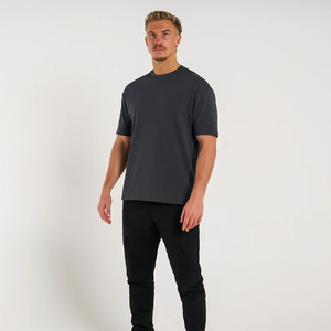 Camiseta de Algodón Extra Grande para Hombre, Color Gris Oscuro, Estilo Casual, Manga Corta, Streetwear - Product Image 1