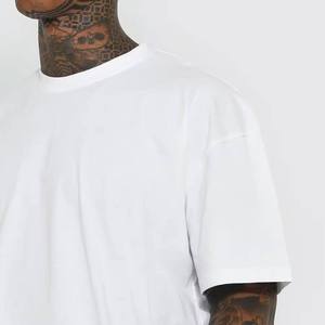 Camiseta de alta calidad 100% algodón, extragrande, gruesa, personalizada, lisa, para hombre, transpirable, informal, estilo hip hop, para adultos. - Product Image 4