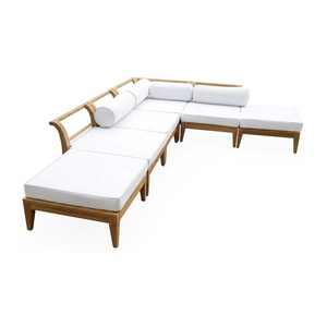 Canapé d'angle en teck pour l'extérieur, ensemble de canapés de jardin en teck massif, mobilier d'extérieur au design moderne, fabricant indonésien - Product Image 1