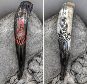 Jarra de Cuerno Vikinga Genuina para Beber, Estilo Hada de Lujo con Tallado, Apta para Alimentos, Técnica de Pulido India, Artesanía Natural Personalizable - Product Image 4