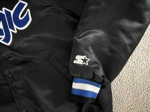 Custom Premium Satin Varsity Jacket 2026 Black Orlando Magic Retro Bomber Sports Jacket with Tackle Twill <b>Applique</b> Logos HD - Product Image 6