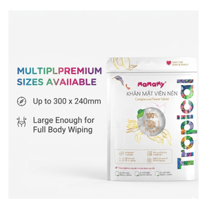 Mamamy Compressed Non-Woven Face Towel <b>Tablets</b> 25pcs Travel Size Tropical Design Safe for Baby and Family OEM ODM From Vietnam - Product Image 4