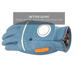 <b>Light</b> Blue Cabretta Leather Golf Glove Right Hand Breathable Hook and Loop Closure Unisex Outdoor Sports - Product Image 6