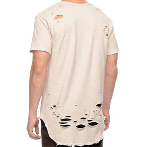T-shirt déchiré ample et respirant pour homme, style streetwear, 100 % coton léger, très vendu - Product Image 6