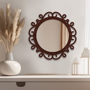 Scandinavian Design <b>Bathroom</b> LED Mirror with Touch Sensor Beveled Edge 18x18 Inch Wall Mirror 3 Light Effects - Product Image 2