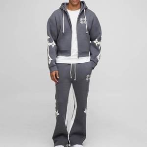 Conjunto de Sudadera con Capucha y Pantalones Deportivos para Hombre, Personalizado, con Bolsillos Laterales, Hombros Caídos, de Algodón y Poliéster Grueso, Suave y Pesado - Product Image 1