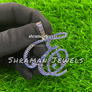 จี้ห้อยคอเด็กแบบฮิปฮอปชุบโรเดียมประดับเพชรโมอิสซาไนต์รูปตัวอักษร 'E' ทองคำแท้ 10K ดีไซน์พิเศษสำหรับงานปาร์ตี้ - Product Image 2