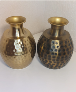 Handmade Hammered Aluminum Gold <b>Vase</b> Antique Rustic Style Decorative Floral Container for Office Desktop & Interior Design <b>Vases</b> - Product Image 1