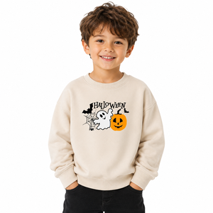 Sweat-shirt à col rond pour enfants garçons, imprimé mignon citrouille, fantôme, chauve-souris, pull à manches longues, sweat-shirt décontracté pour Halloween - Product Image 1