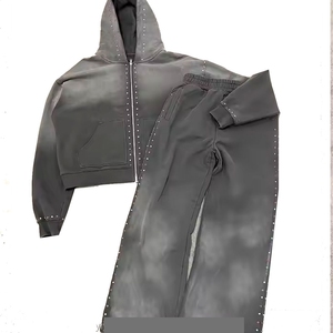 Ensemble de survêtement pour homme 100% strass de haute qualité, style USA, luxueux et scintillant, avec sweat à capuche et pantalon, tenue élégante - Product Image 4