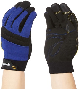 Gants de mécanicien de sécurité avec logo personnalisé de haute qualité outils de travail en cuir synthétique anti-coupure avec doublure en coton pour écran tactile - Product Image 1