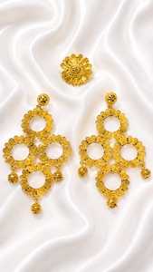 AWAIS HOUSE Women's Engagement Party Wedding Jewellery anniversary jewellery partywear jewellery earring 6gram gold plated - Product Image 2