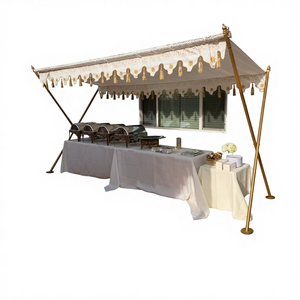 Premium Outdoor Catering Food Counter with Decorative <b>Canopy</b> Setup for Wedding and Event Buffet - Product Image 1