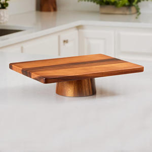 Soportes de mesa de pedestal de madera de acacia para decorar y servir cupcakes, postres, bodas y fiestas de cumpleaños, uso de madera maciza - Product Image 4