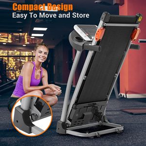 Compatto pieghevole 2.5HP tapis roulant elettrico uso domestico corsa Jogging Walking Machine sensore di impulso inclinazione a 3 livelli regolabile facile - Product Image 2