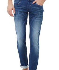 กางเกงยีนส์เดนิมทรงตรงสไตล์ญี่ปุ่นสำหรับผู้ชายสุดเท่ สีเข้ม ล้างสีแบบดาร์กวอช พร้อมกระเป๋าปักโลโก้ตามสั่ง - Product Image 6