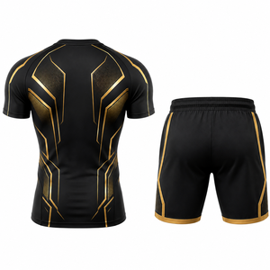 Ensemble de sport pour homme : T-shirt et short de course légers et unis pour l'été – Tenue de sport, gym, fitness, entraînement athlétique, performance optimale - Product Image 2