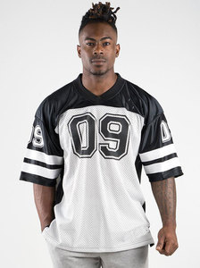 เสื้อฟุตบอลอเมริกัน Ryder 09 สำหรับผู้ชาย สีดำขาว คอกลม ทรงปกติ แขนสั้น ผ้าตาข่าย ระบายอากาศได้ดี โพลีเอสเตอร์ 100% สกรีนลาย - Product Image 3