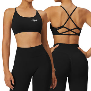 Soutien-gorge de sport yoga pour femme à maintien élevé, respirant, séchage rapide, en Spandex/Nylon, avec nœud décoratif, col en U, bretelles non ajustables, OEM - Product Image 5