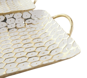 Bandeja de Servir Estilo Americano de Aluminio con Asa, Superficie Texturizada con Logotipo Personalizado para Presentación de Comida y Decoración en Bodas - Product Image 1