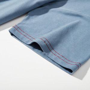 เสื้อยืดคอตตอนหวี 210GSM สำหรับผู้ชาย สไตล์สตรีทแวร์ หนานุ่ม สีพื้น ทรงโอเวอร์ไซส์ คอกลม แห้งเร็ว - Product Image 5