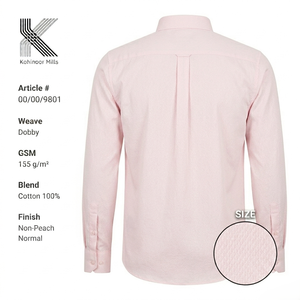 Camisa de Mujer 100% Algodón 155GSM Tejido Dobby Texturizado Manga Larga Blusa Rosa Fabricante OEM ODM Proveedor de Ropa Personalizada al por Mayor - Product Image 3