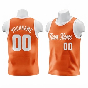 Camiseta de Baloncesto Personalizada Naranja sin Mangas, Sublimada, de Malla Transpirable, Uniforme de Equipo Unisex para Adultos, Corte Regular - Product Image 1