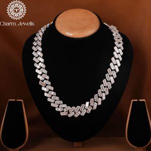 Charm_Jewells Men's/Unisex 14K Gold Plated Moissanite <b>Statement</b> <b>Necklace</b> Ball Cut Geometric Design Luxury Jewelry IGI Certified - Product Image 6