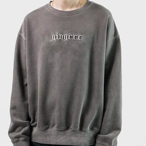 Sudadera de cuello redondo para hombre, de peso pesado, teñida lisa, corte holgado, hombros caídos, de forro polar de poliéster/algodón, transpirable, en blanco, con logotipo personalizado impreso - Product Image 2