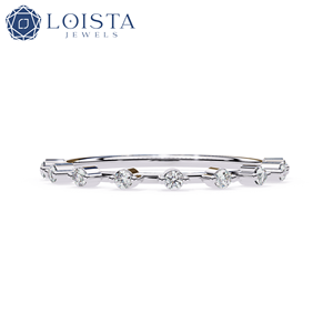 Bague en diamant platine pour femme LOISTA, coupe ronde brillante, certifiée GIA, bijoux de fiançailles classiques - Product Image 1