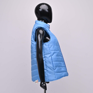 Chaleco Acolchado Sin Mangas para Hombre, Color Azul Claro, Cuello Alto, Cierre de Cremallera, Resistente al Viento, Ropa Casual de Otoño con Logotipo Personalizado - Product Image 4