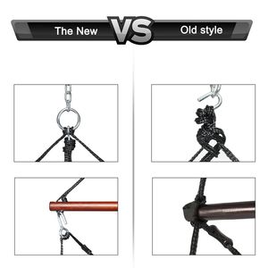 Sedia Sospesa da Giardino/Spalla Mare con Capacità 100kg, in Tessuto Oxford, Portabicchieri, Palo in Legno Perforato Verde per Uso in Giardino/Spalla Mare - Product Image 6