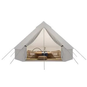 3-8 Person Glamping Bell Camping Tent Cotton Comfort Luxury Tent Outdoor Living Mesh Great Ventilation 4-Season Tent Factory