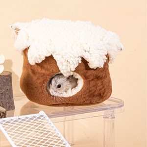 Nid pour hamster, lit chaud pour dormir et se reposer en hiver, petits animaux, hamster doré syrien, hérisson, peluche douce ronde, en stock, salon - Product Image 5