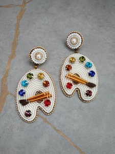 Boucles d'oreilles pendantes cocktail perlées, à sequins, motif boisson, colorées, bijoux de fête pour femme - Product Image 3