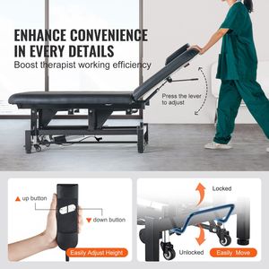 Lettino Estetico Elettrico Professionale con Schienale Regolabile 0-45 Gradi, Tavolo per Tatuaggi e Spa, Lettino da Massaggio Regolabile in Altezza - Product Image 5