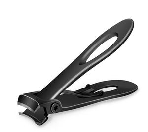 Coupe-ongles extra large pour ongles épais et durs en acier inoxydable noir robuste avec lame incurvée en U - Product Image 1
