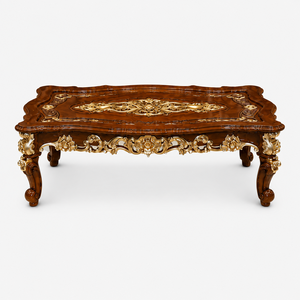 Juego de Sofás Seccionales Tapizados de Estilo Provincial Francés para Villas, Madera de Teca de Lujo con Detalles Tallados a Mano, Tamaño y Color Personalizables - Product Image 2