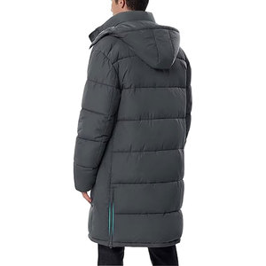 Parka d'hiver matelassée longue à capuche avec fermeture éclair, couleur unie, esthétique minimaliste, fabrication de qualité supérieure, grande taille - Product Image 5