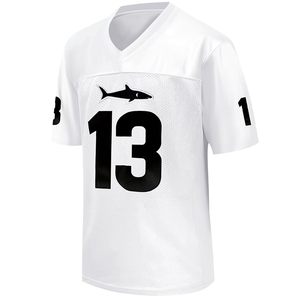 Men's White V-Neck Mesh Football Jersey Number Print Breathable Short Sleeve Regular Fit All Seasons Sport Apparel - Product Image 1